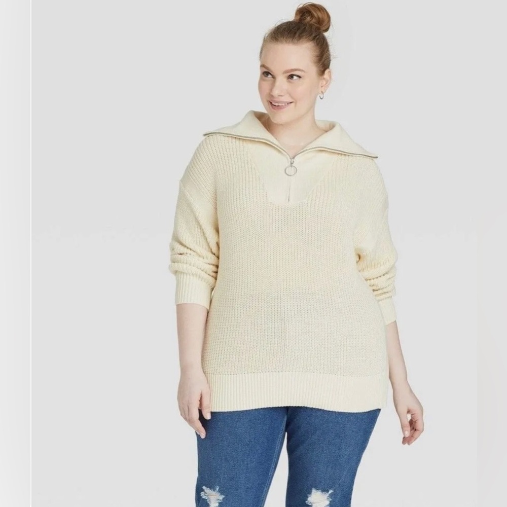 Ava & Viv zip cowl neck sweater size 1X